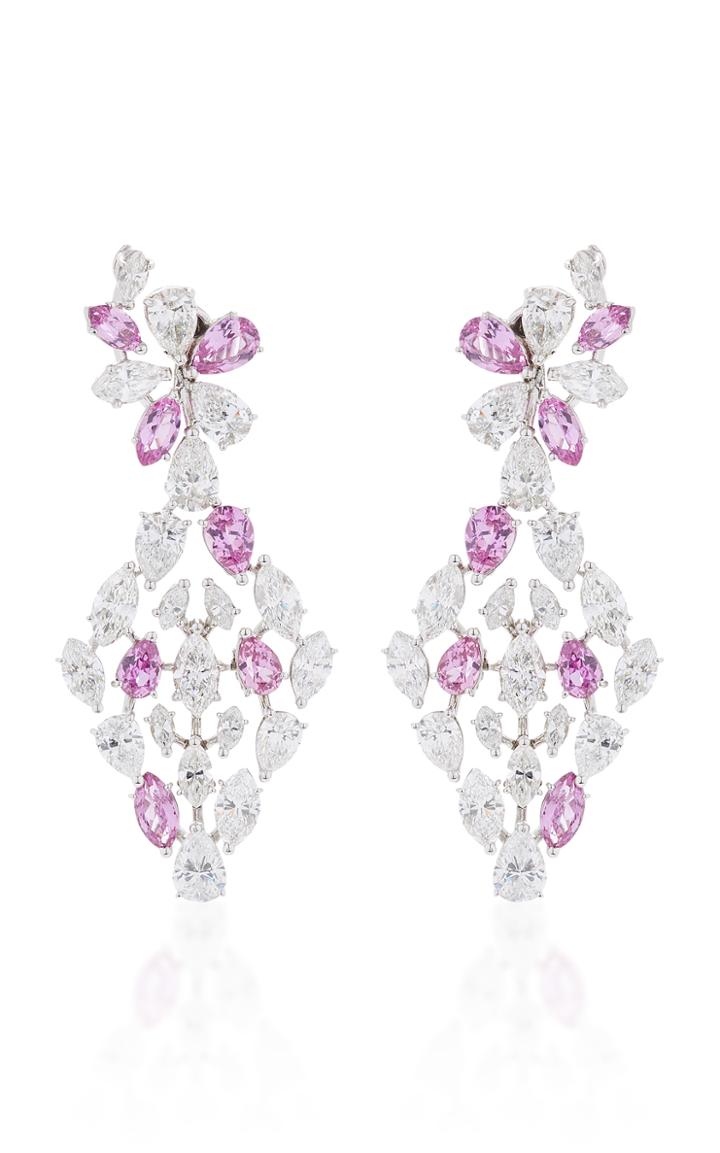 Reza M'o Exclusive: Pink Sapphire River Earrings With Diamonds
