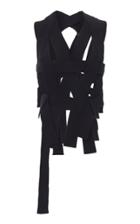 Ann Demeulemeester Draped Ribbed-knit Buckled Top