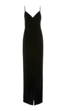 Monique Lhuillier Velvet Colum Gown With Crystal Straps