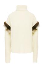 Moda Operandi Lapointe Fur-trimmed Ribbed-knit Cashmere-silk Turtleneck Sweater