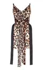 Mugler Leopard Print Satin Dress