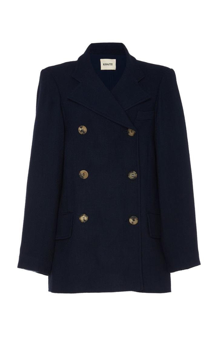 Khaite Clara Double-breasted Poplin Coat