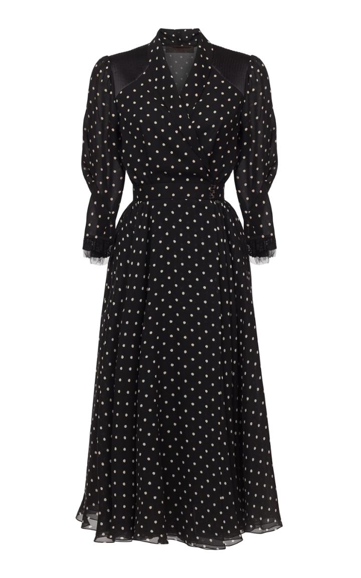 Ulyana Sergeenko Demi Couture Polka Dot Midi Dress