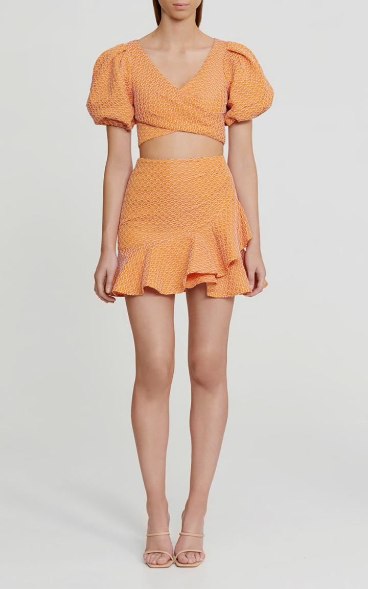 Moda Operandi Significant Other Gianna Jacquard Cropped Wrap Top