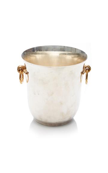 Mantiques Modern Hermes Mixed Metal Rope Motif Ice Bucket
