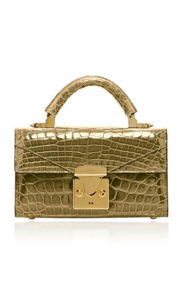 Stalvey 24k Gold Crocodile Mini Top Handle 2.0 Bag