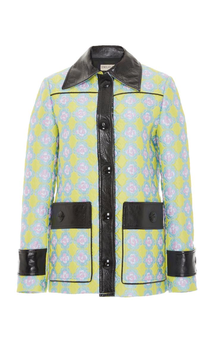 Emilio Pucci Jacquard Jacket With Leather Trim