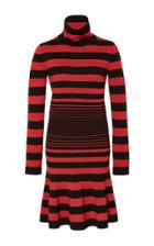 Tomas Maier Horizontal Stripe Turtleneck Dress