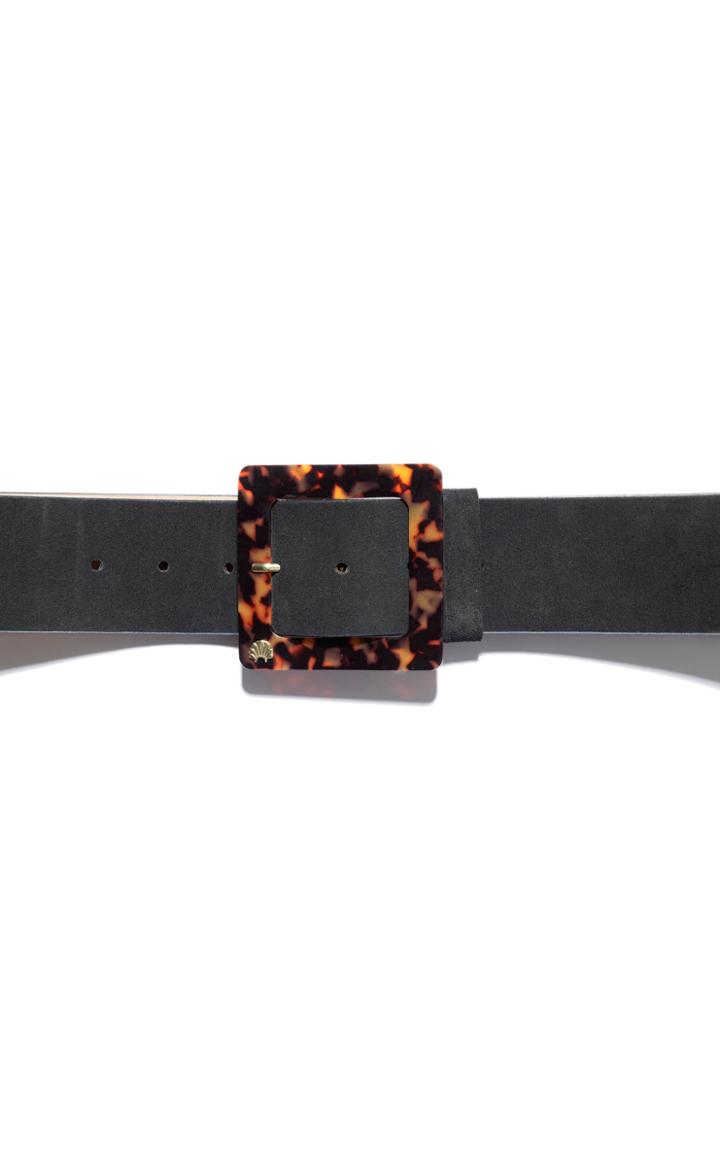 Lele Sadoughi Tortosieshell Suede And Acetate Belt