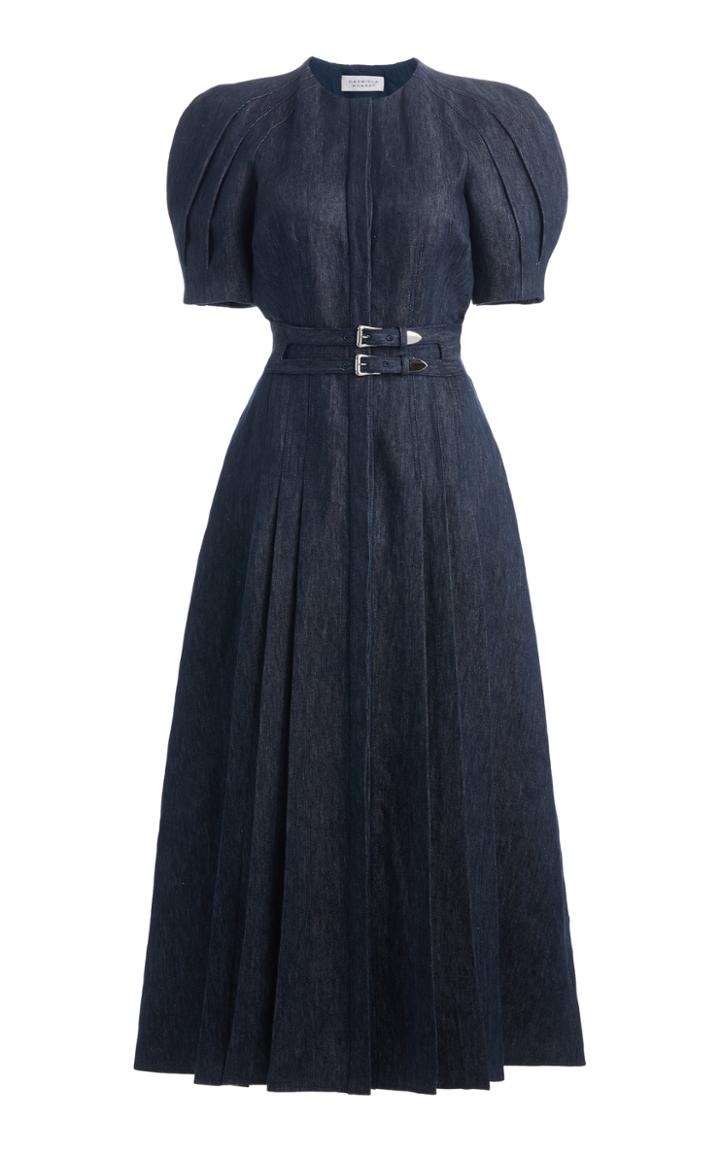 Moda Operandi Gabriela Hearst Patricia Belted Linen Denim Midi Dress