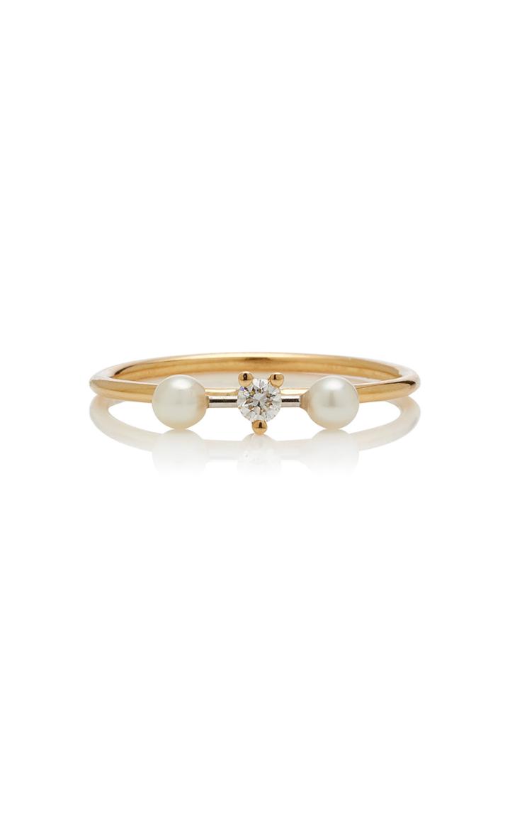 Delfina Delettrez Two-in-one 18k Gold, Diamond And Pearl Ring