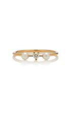 Delfina Delettrez Two-in-one 18k Gold, Diamond And Pearl Ring