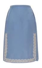 Rochas Pencil Skirt With Embroidery On The Side Split