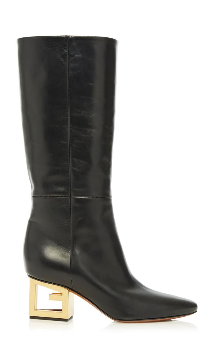Givenchy Triangle Leather Mid-calf Boots