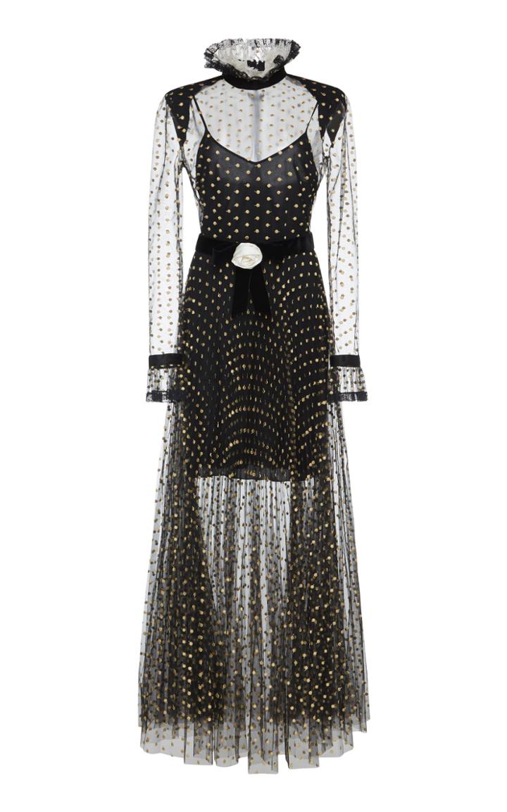 Philosophy Di Lorenzo Serafini Polka Dot Embroidered Gown