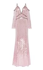 Jenny Packham Cold-shoulder Sequined Dress