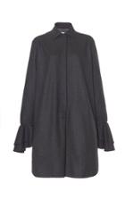 Moda Operandi Max Mara Segovia Ruffle-trimmed Wool Mini Shirt Dress