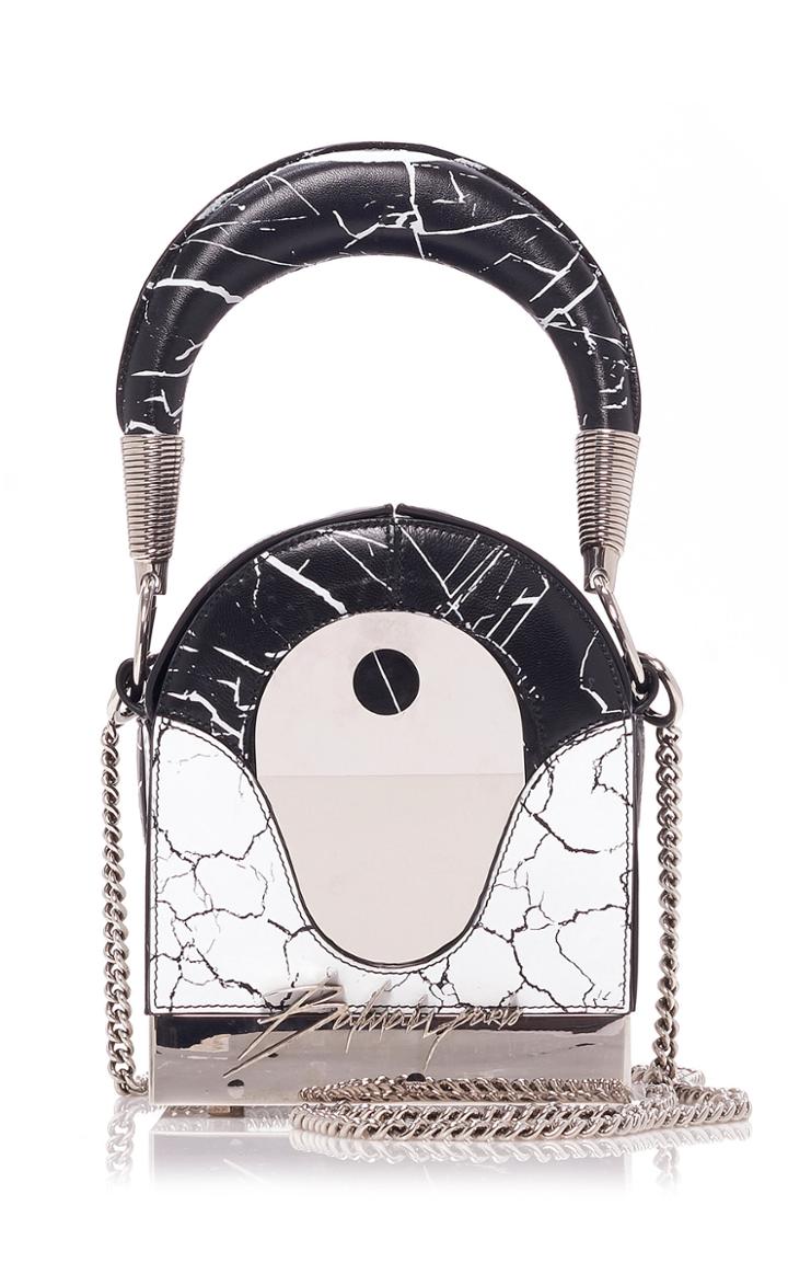 Balmain Coffret Scarabee Marbled Leather Bag
