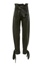 Attico Belted Tie-detailed Leather Pants