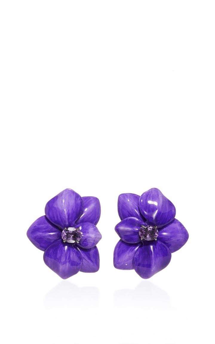 Sabbadini Amethyst Flower Earrings