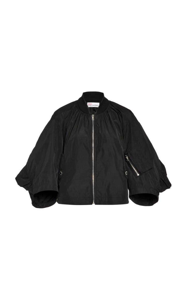 Red Valentino Ruffled Taffeta Bomber