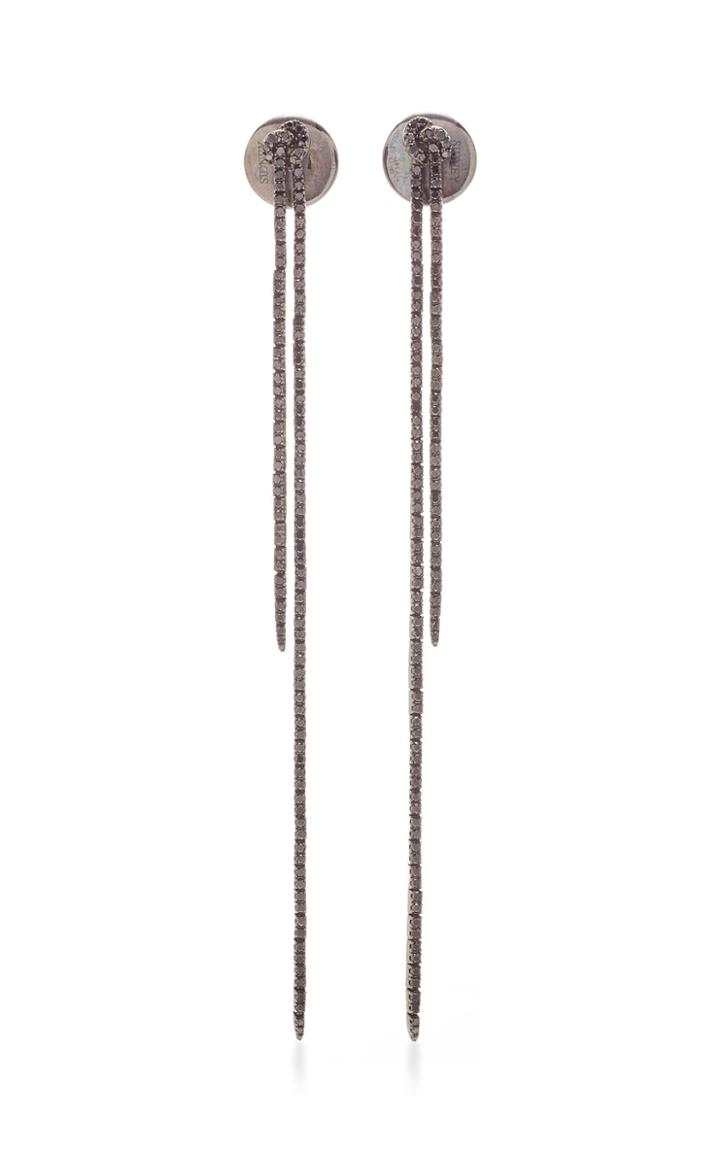 Sidney Garber Black Diamond Long Knot Earrings