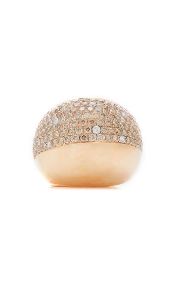 Moda Operandi Jill Heller Vintage 18k Rose Gold Vintage Cocktail Ring With White & C