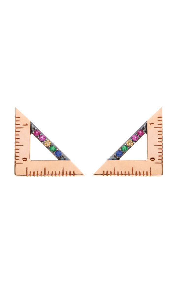 Moda Operandi Nadine Ghosn 18k Rose Gold Protractor Earrings