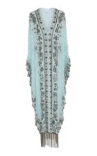 Marchesa Beaded V-neck Caftan