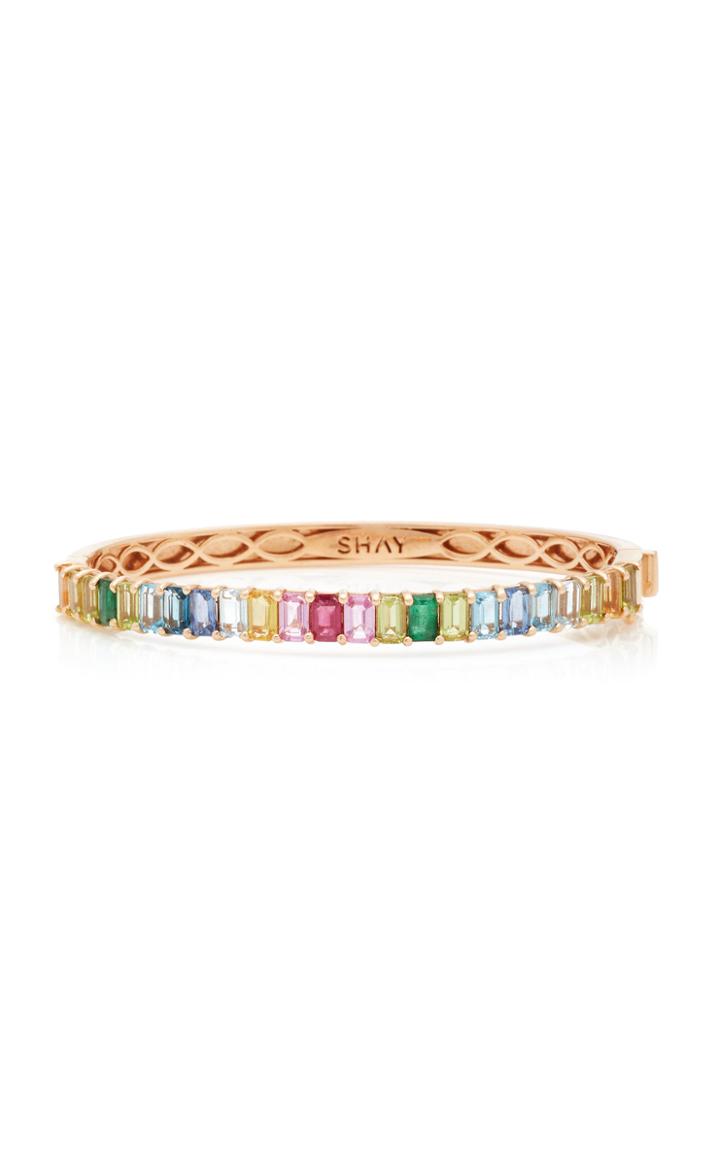Moda Operandi Shay 18k Rose Gold Rainbow Eternity Bangle
