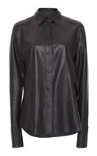 Roberto Cavalli Leather Button Up Blouse