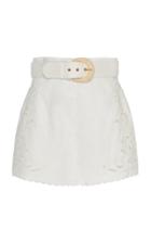 Zimmermann Embroidered Broderie Anglaise Linen Shorts Size: 1