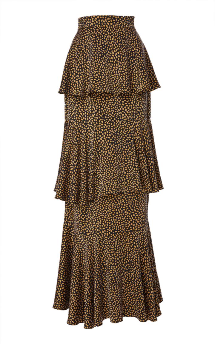 Rebecca De Ravenel Silk Charmeuse Long Skirt