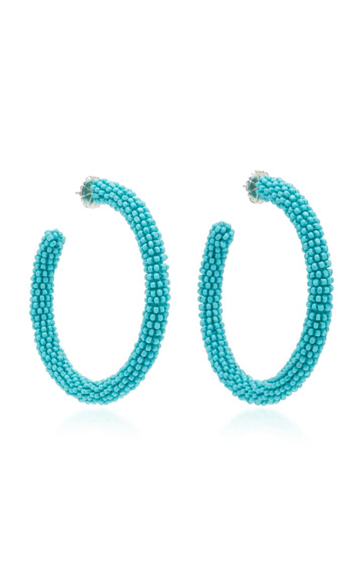 Deepa Gurnani Eliza Bead Embellished Hoop Earrings