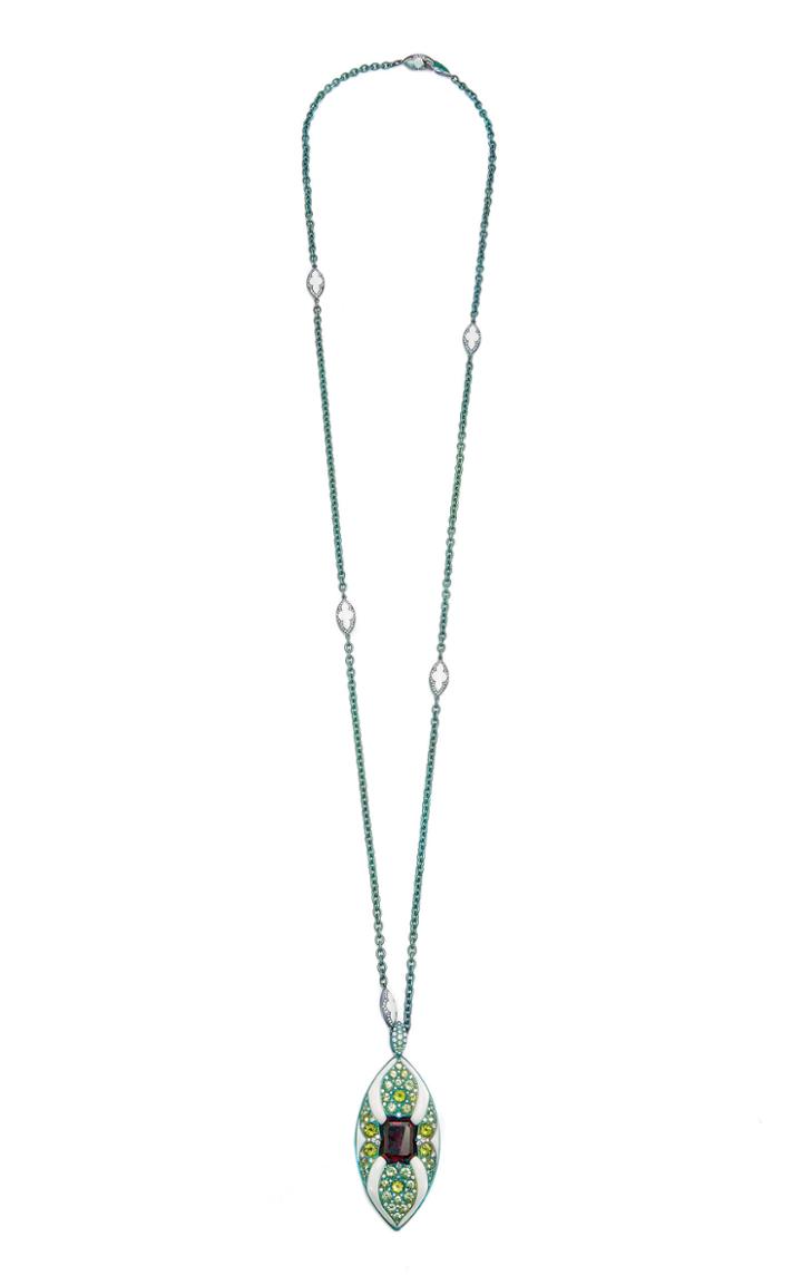 Arunashi One-of-a-kind Rhodonite & Demantoid Necklace