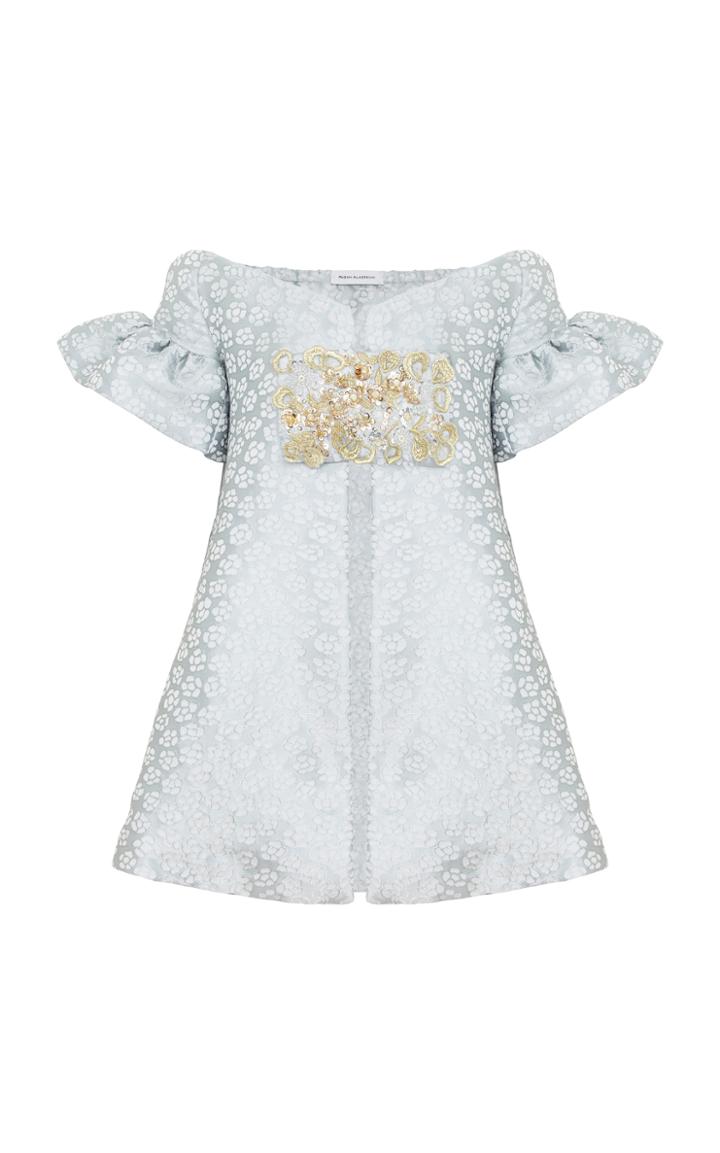 Razan Alazzouni Embellished Off The Shoulder Coat