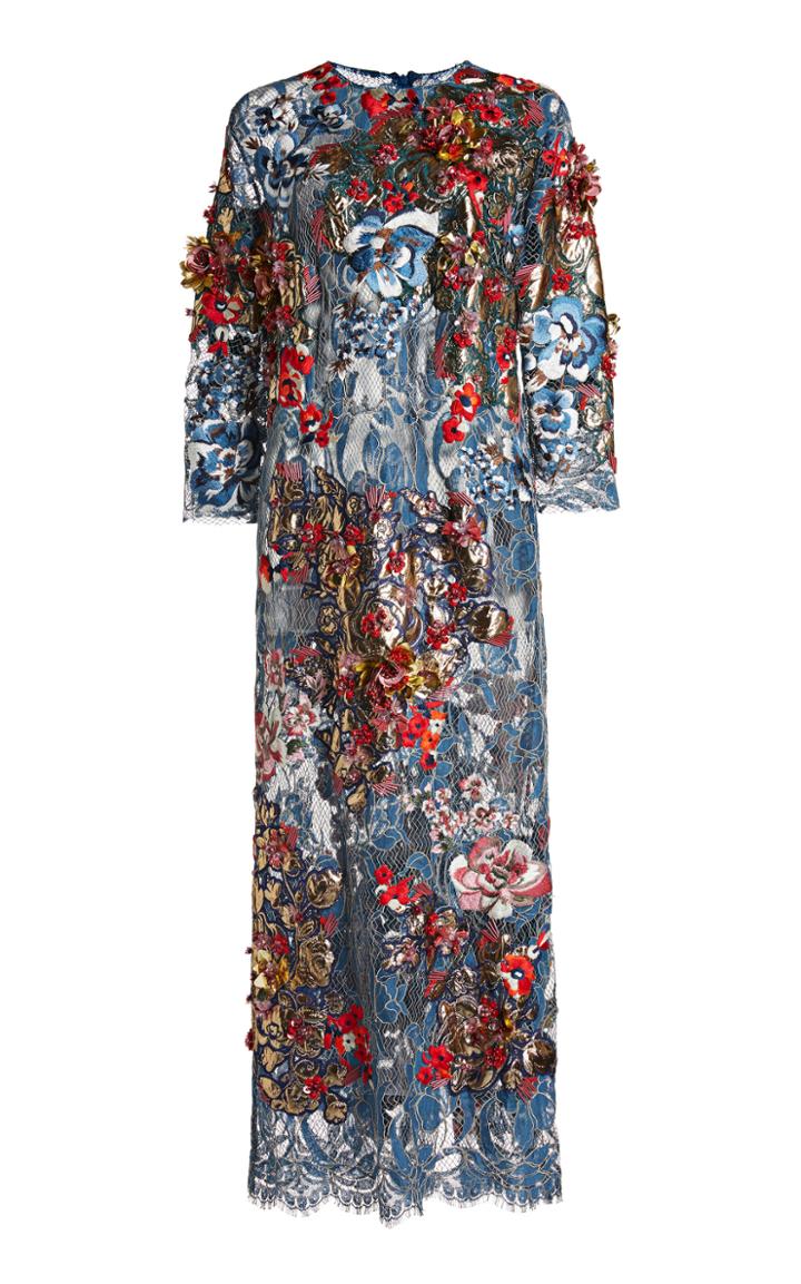 Moda Operandi Biyan Letisha Printed Lame Dress