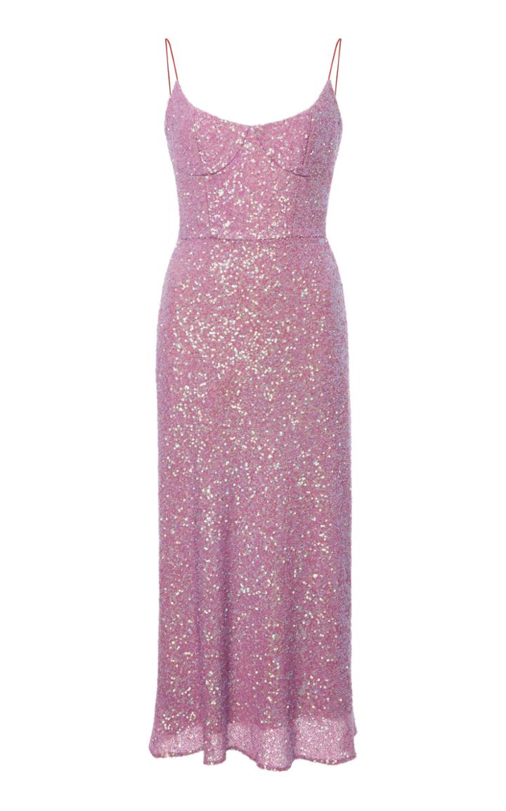 Markarian Heart Of Glass Pink Sequin Corset Dress