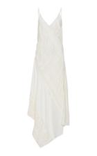 Yeon Daphne Asymmetric Appliqud Crepe Midi Dress