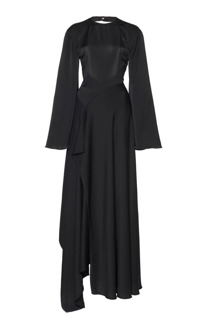 Moda Operandi Lanvin Asymmetric Crewneck Crepe Maxi Dress Size: 36