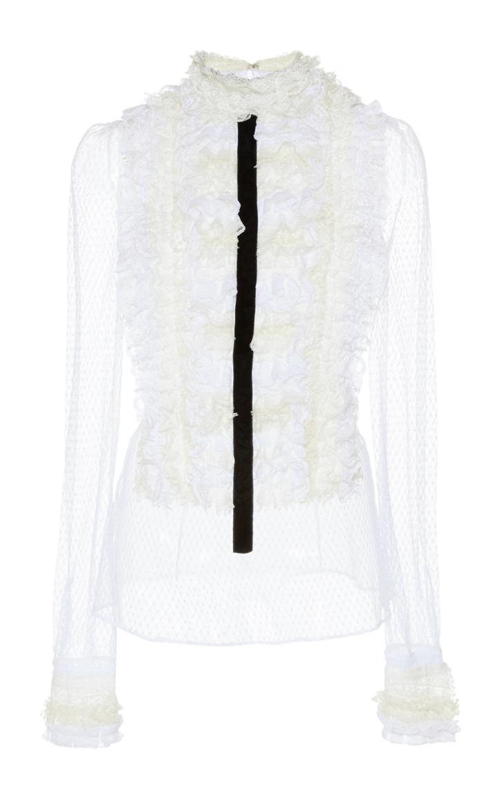 Philosophy Di Lorenzo Serafini Plumetis Lace Ruffle Blouse