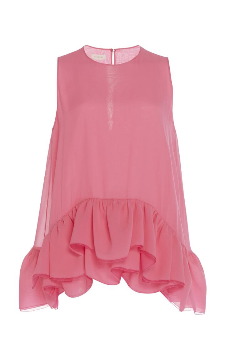 Delpozo Ruffled Silk Georgette Top