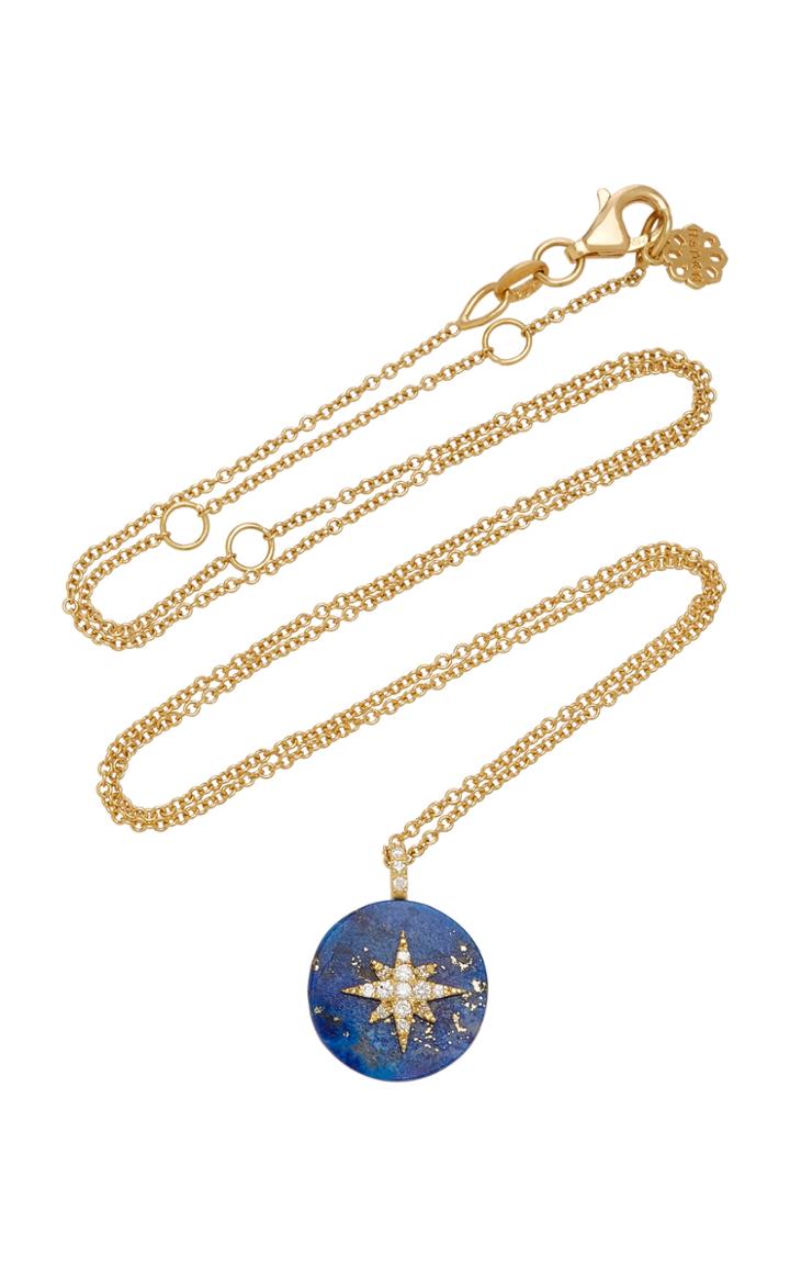 Noush Jewelry Coexist 18k Gold, Lapis And Diamond Necklace