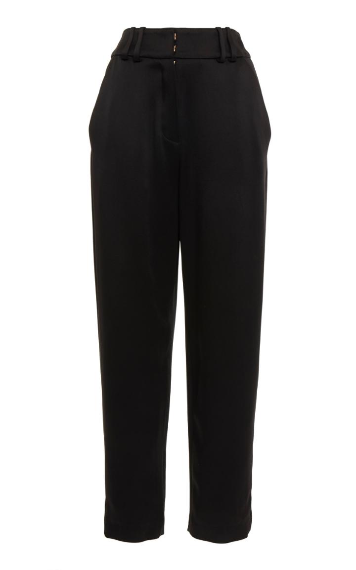 Balmain High-rise Tapered Satin Pants