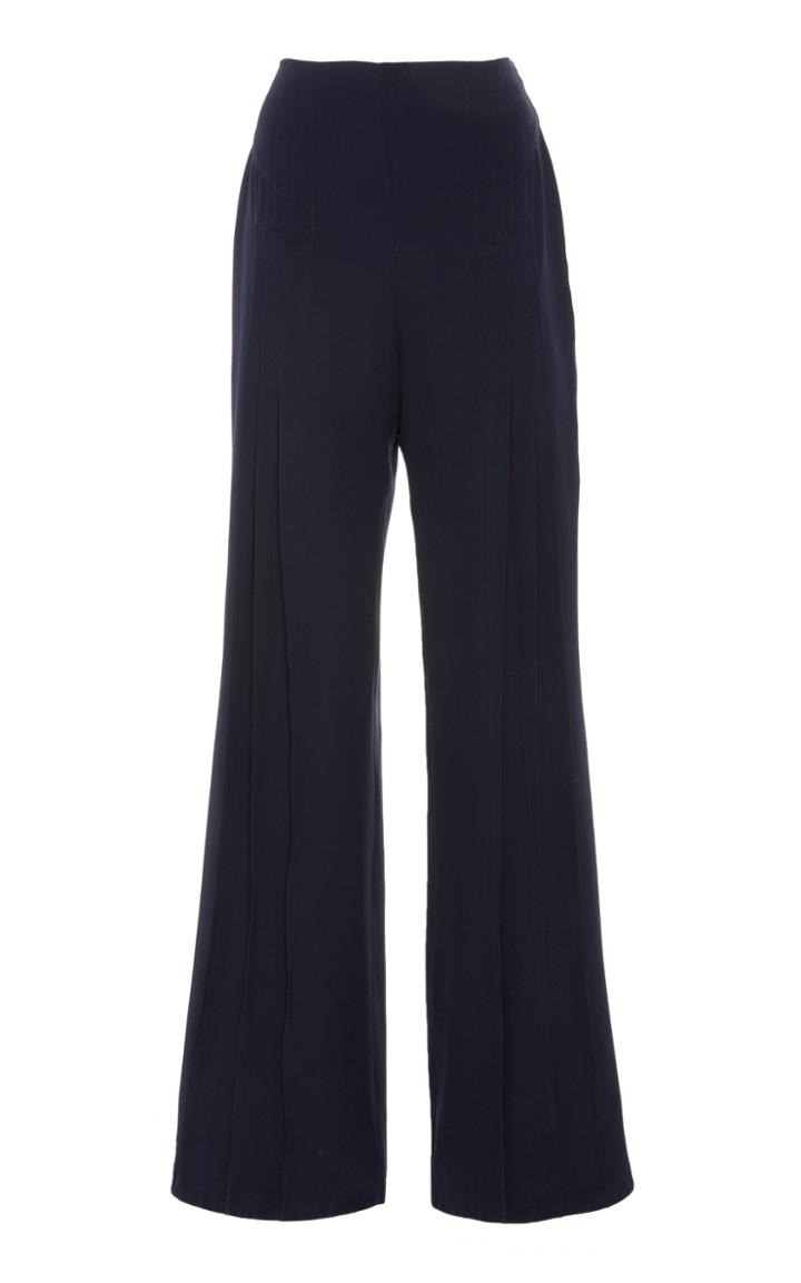 Zac Posen Pleated Gabardine Straight-leg Pants