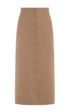 George Keburia Button Down Wool-blend Midi Skirt
