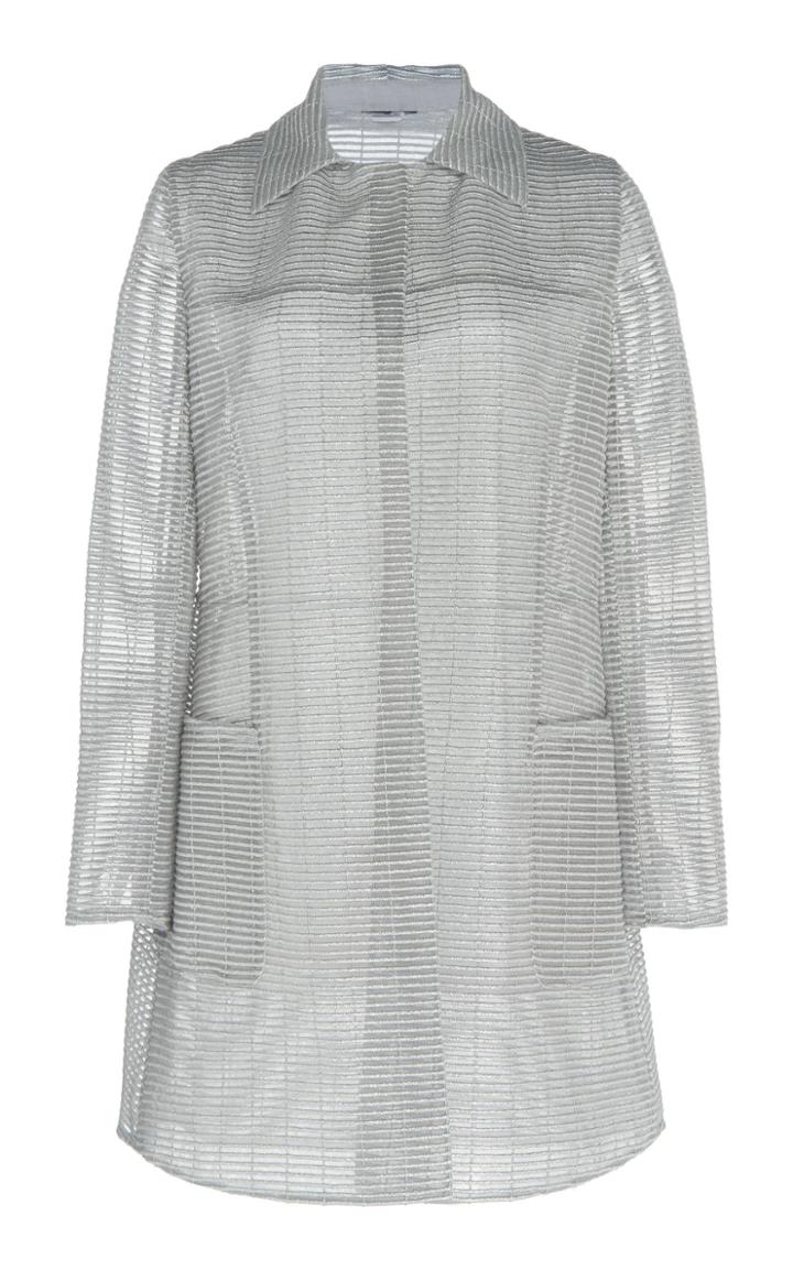 Moda Operandi Akris Havana Embroidered Collared Jacket Size: 2