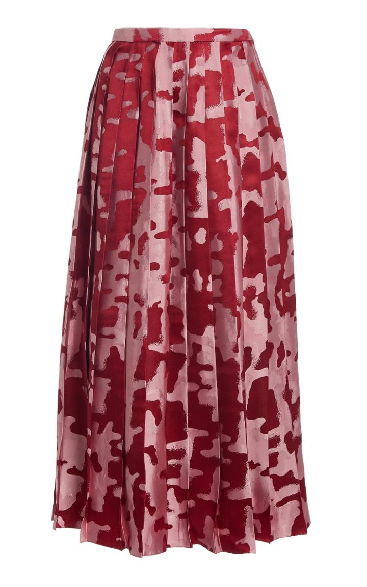 Moda Operandi Ralph & Russo Camo Jacquard Pleated Skirt