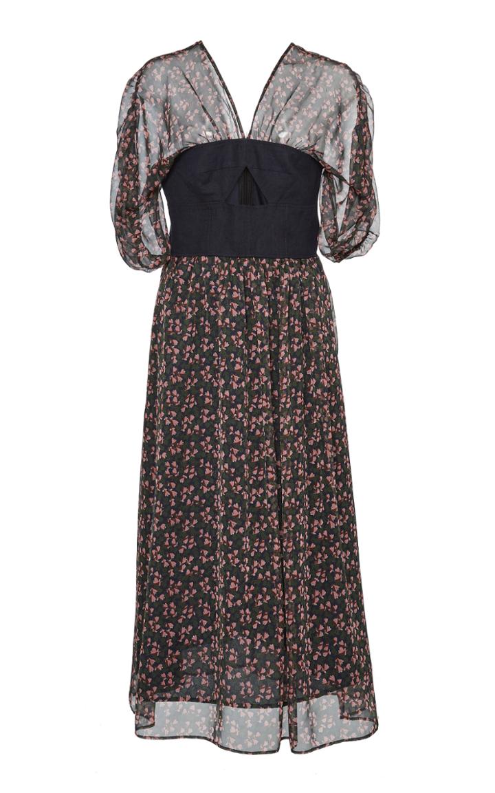 Alexachung Bella Cutout Chiffon Midi Dress