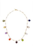 Noor Fares Upratna Mala Necklace In Yellow Gold With Various Coloured Stones & Diamonds